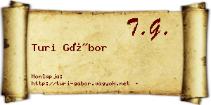 Turi Gábor névjegykártya