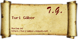 Turi Gábor névjegykártya